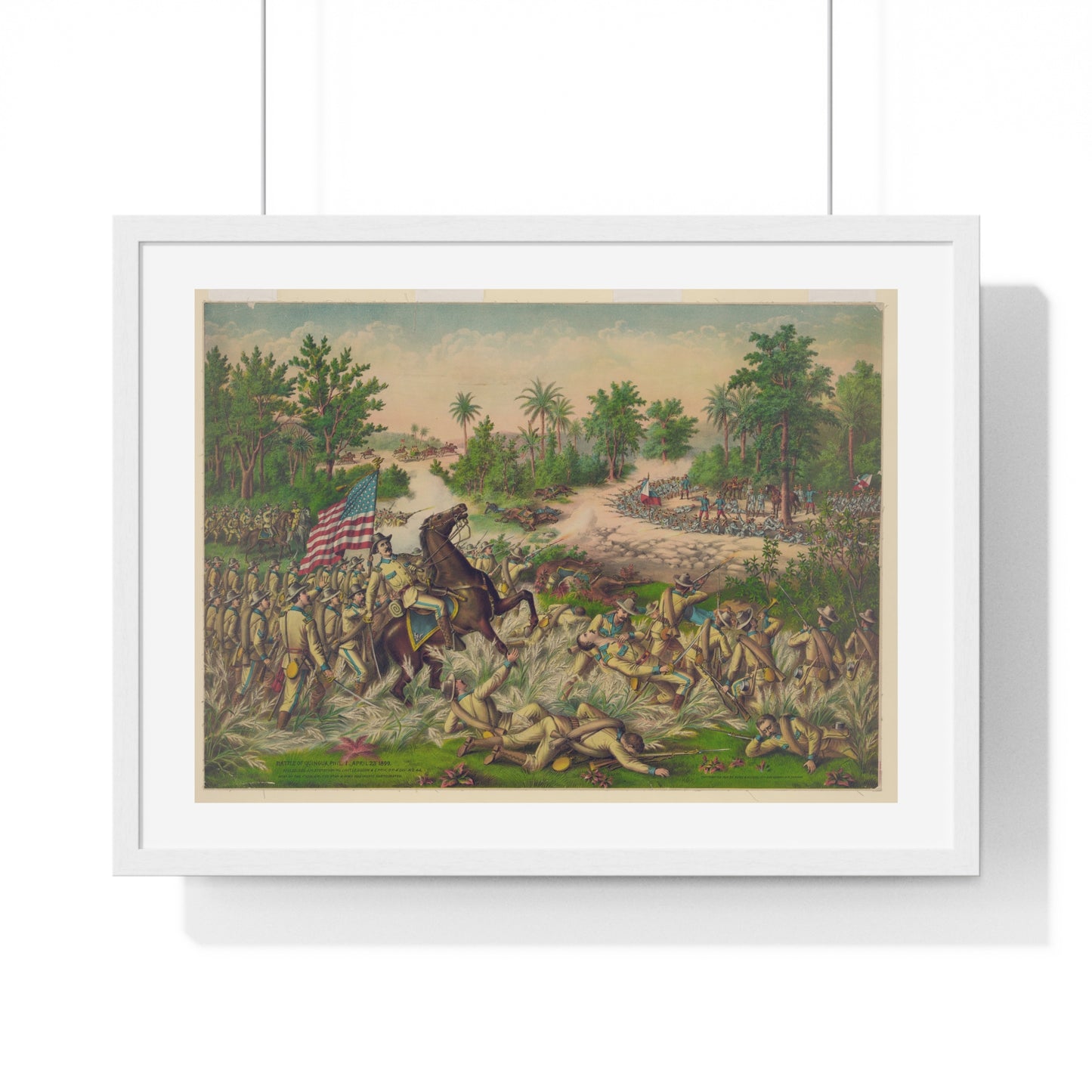 Battle of Quingua, Philippines, 23 April 1899, Kurz & Allison, from the Original, Framed Art Print