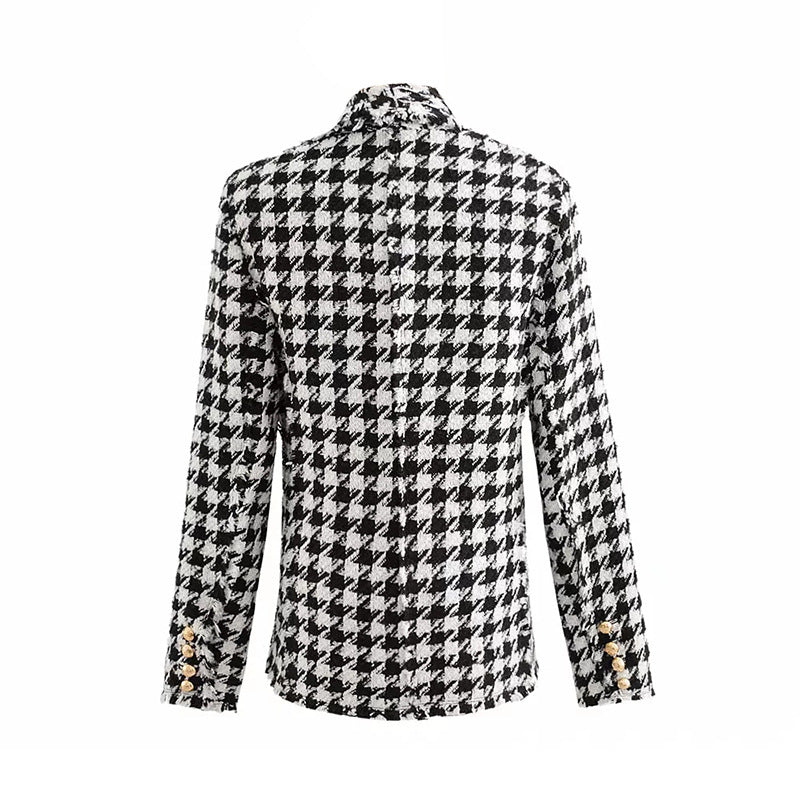 Houndstooth Women's Classic Plaid Jacket