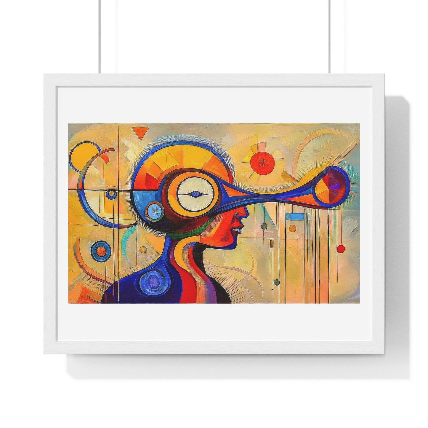 Mindful of Time, in the Style of Wassily Kandinsky 'Designed by AI' Framed Art Print