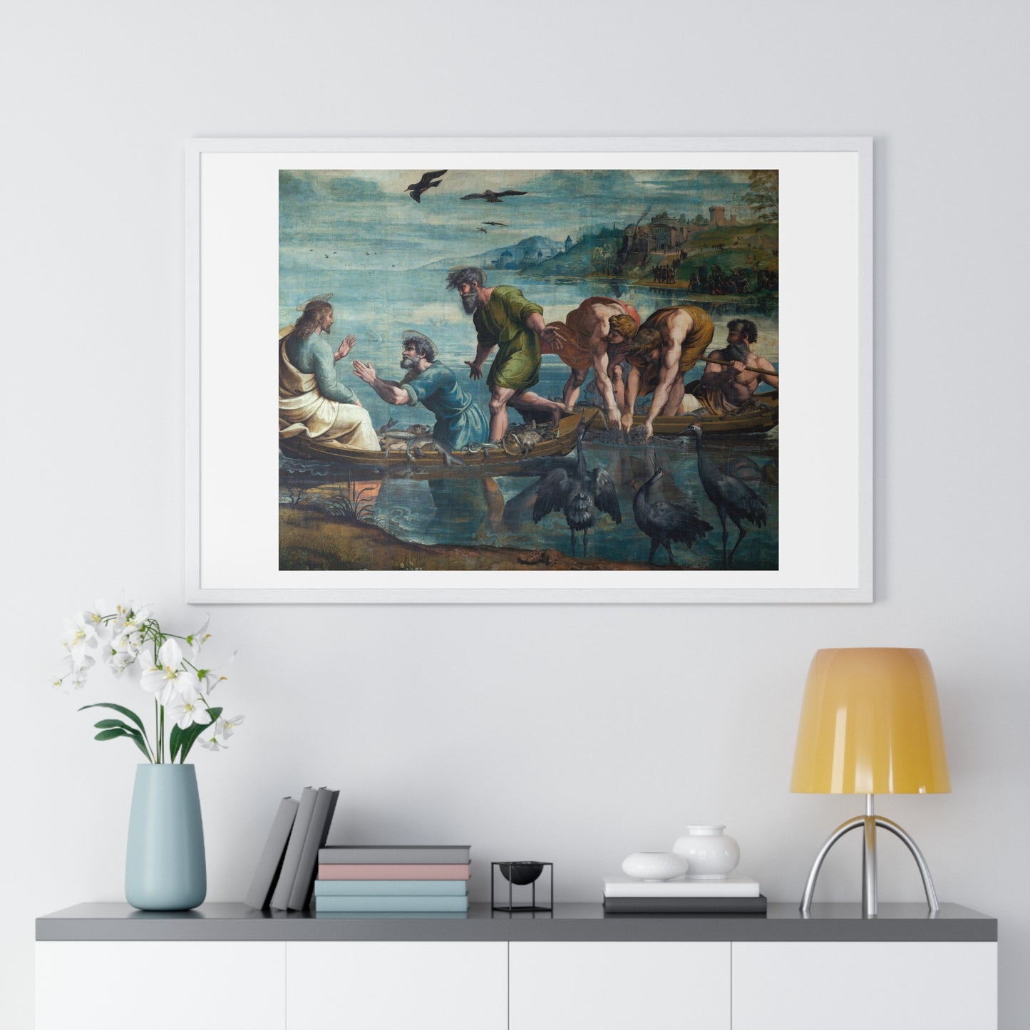 The Raphael Cartoons: The Miraculous Draught of Fishes (1515–1516) from the Original, Framed Art Print