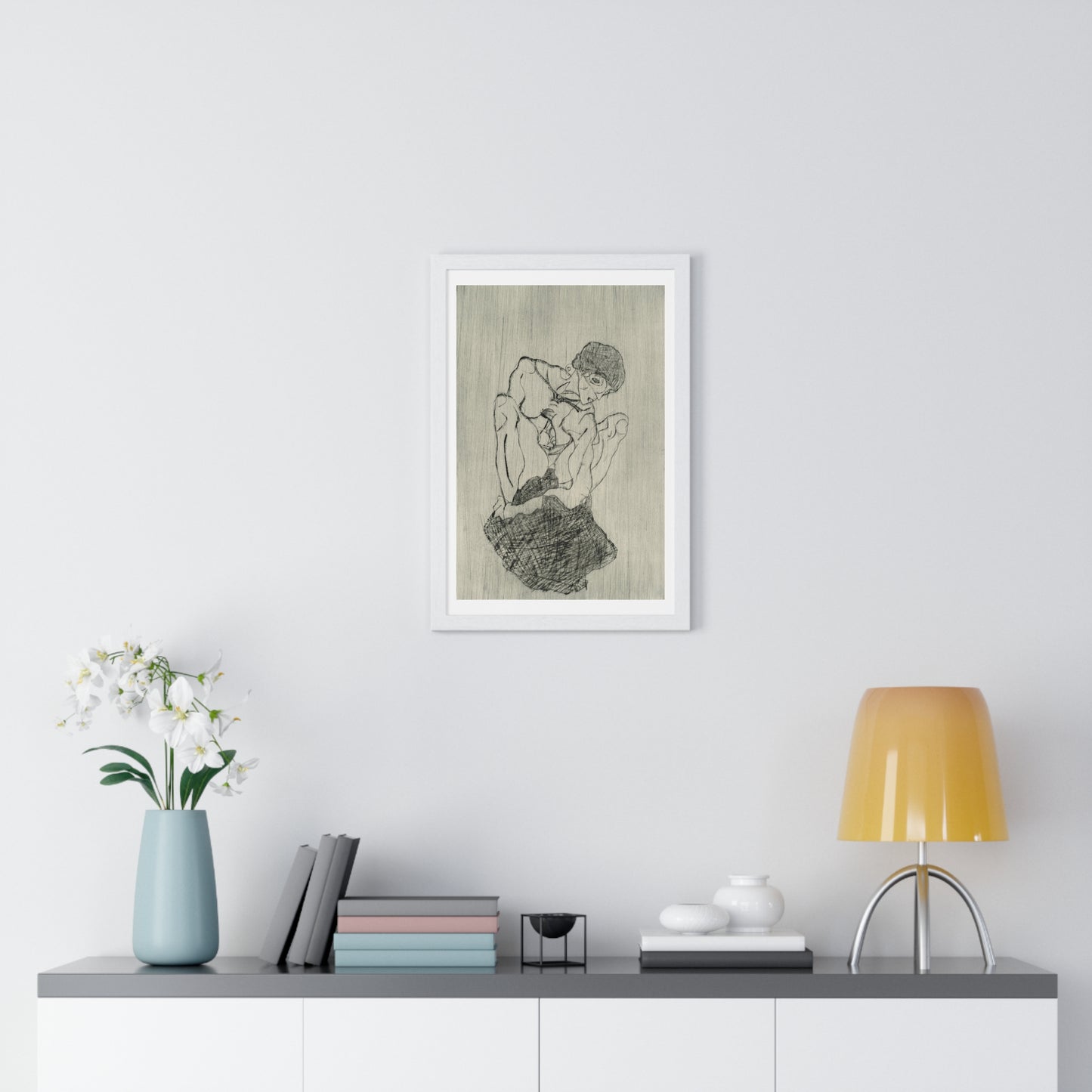 Das Graphische Werk von Egon Schiele (1971) by Egon Schiele, from the Original, Framed Art Print