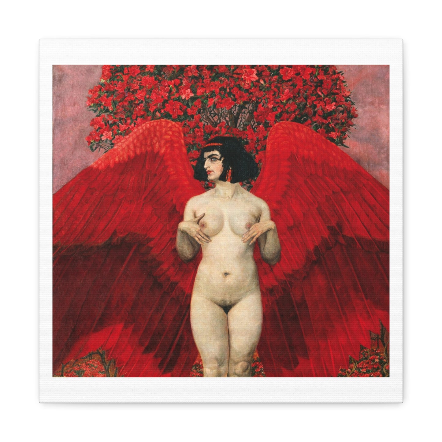 Red Angel 'Roter Engel' (1902) by Karl Mediz, Art Print from the Original on Canvas