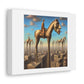 People Up On Their High Horses Absurdist Art Print 'Designed by AI' on Satin Canvas