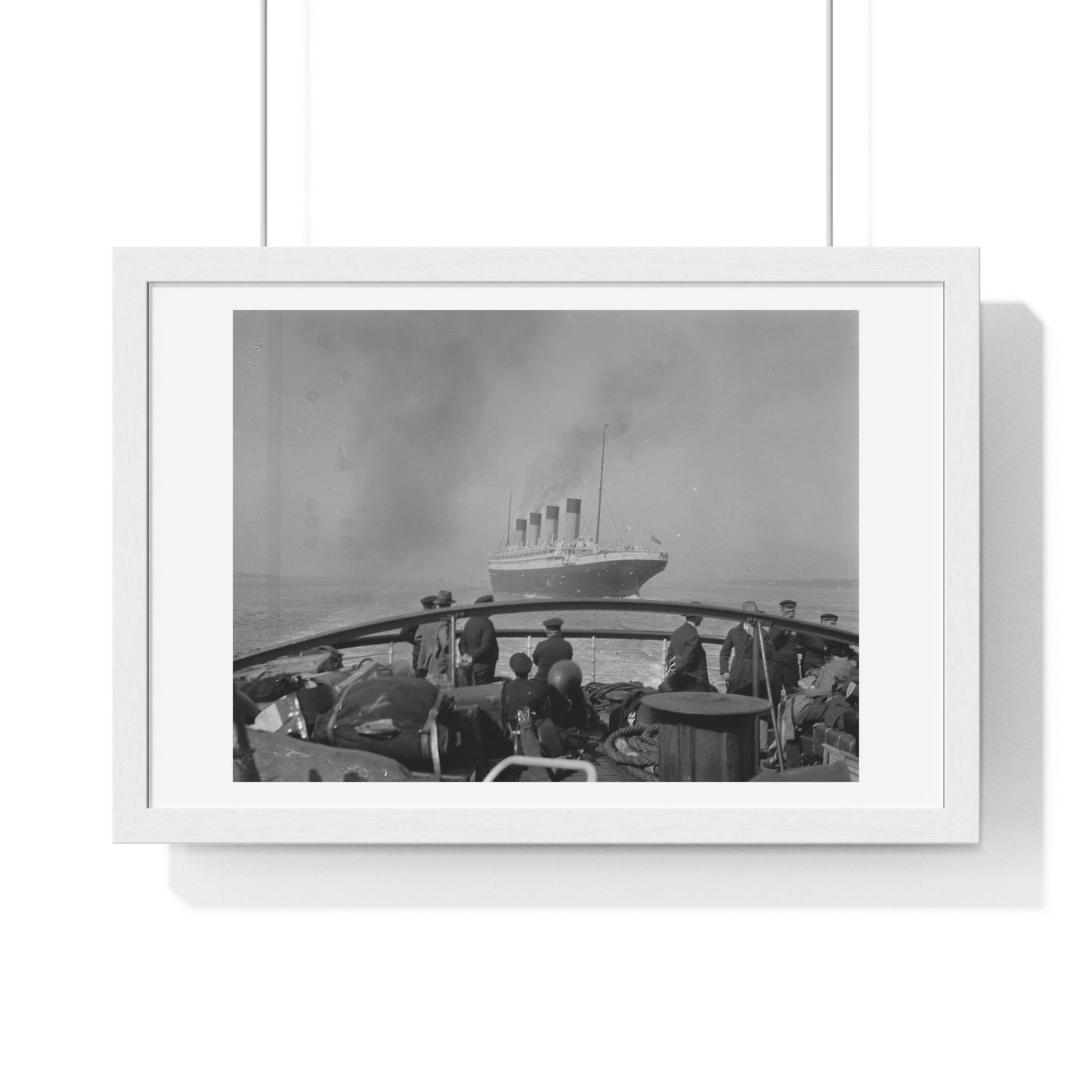 Passing Ships (October 1929) Black & White Photography from the Original, Framed Art Print