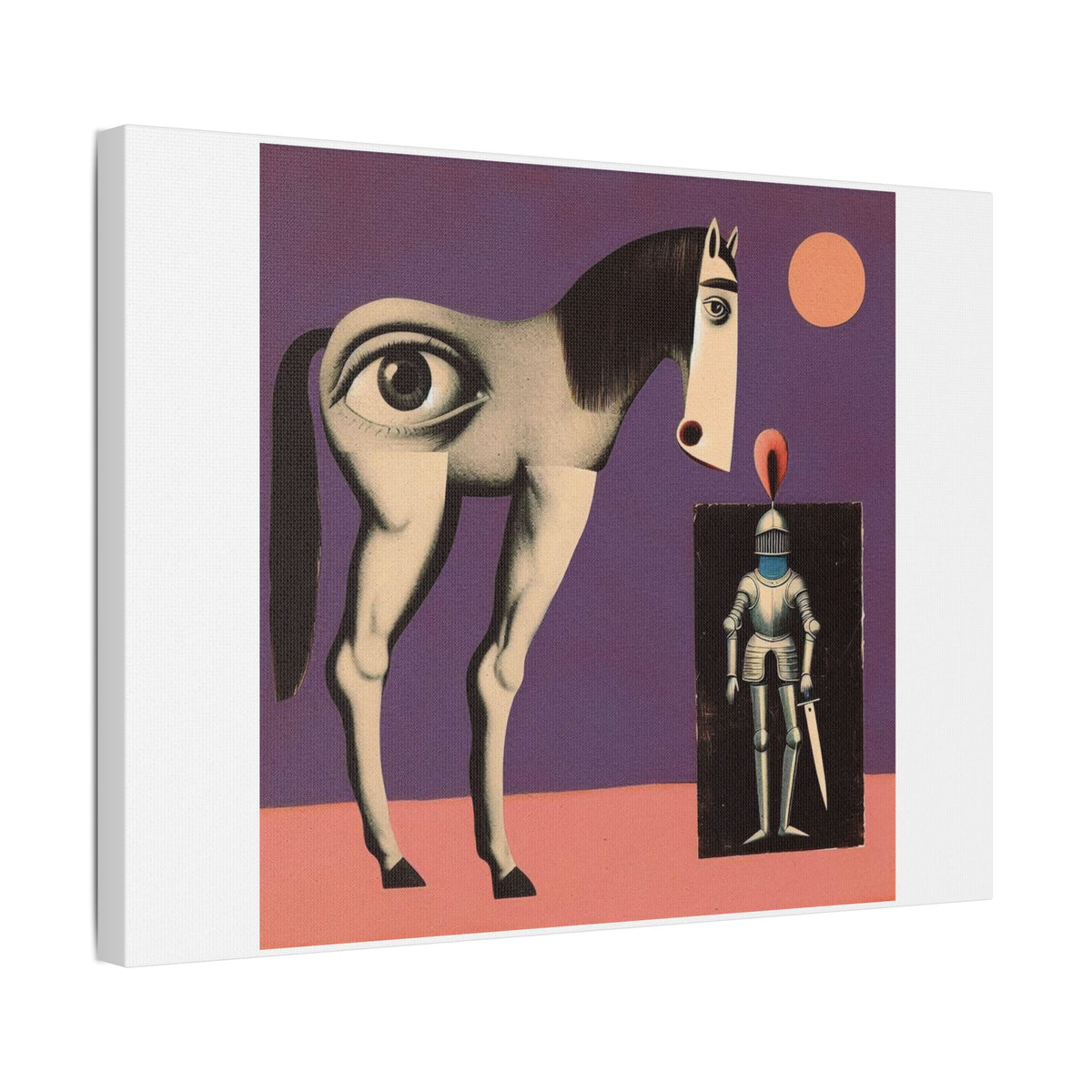 Surreal Horse and Knight Stretched Canvas Wall Art