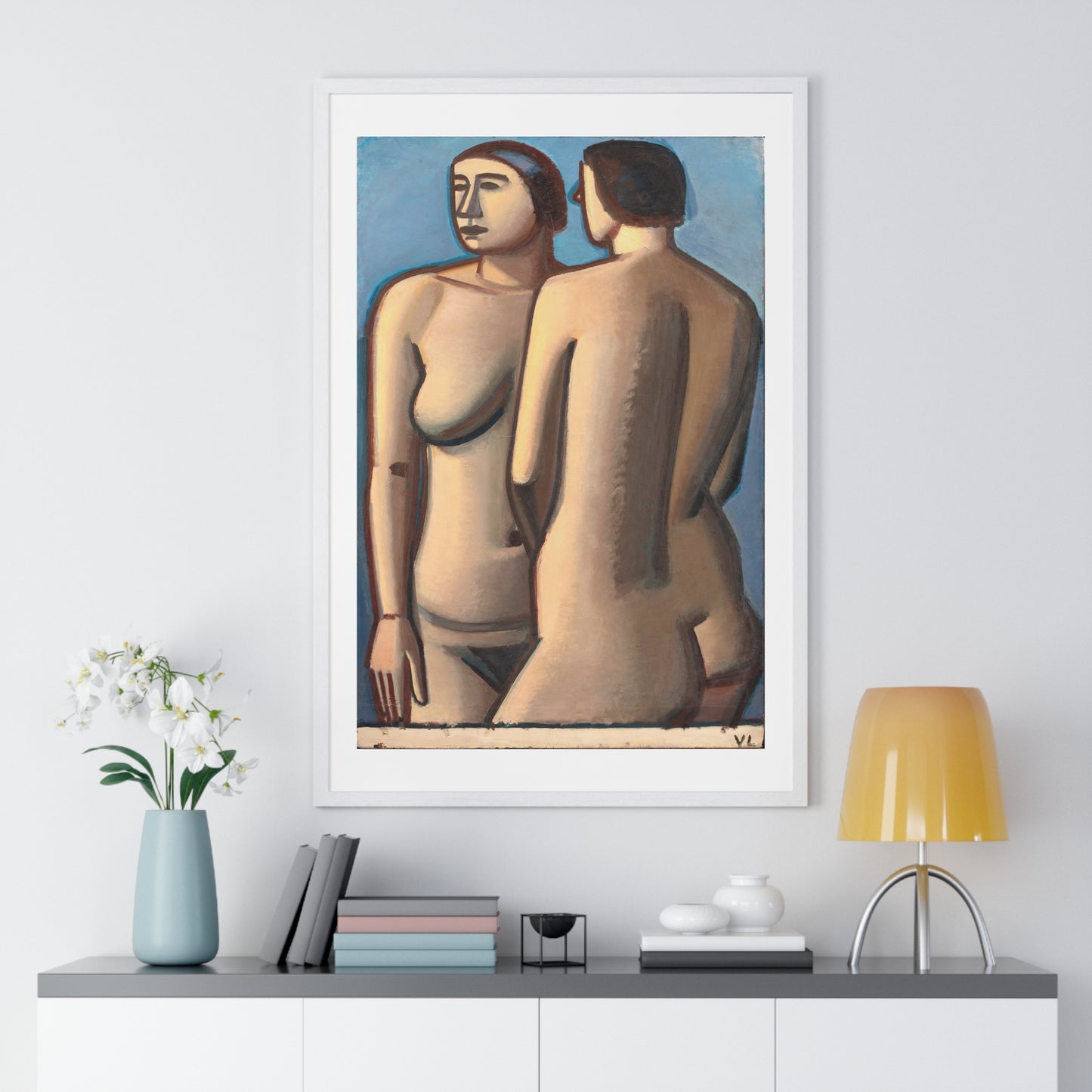 Two Female Nudes (1927) by Vilhelm Lundstrøm, from the Original, Framed Art Print