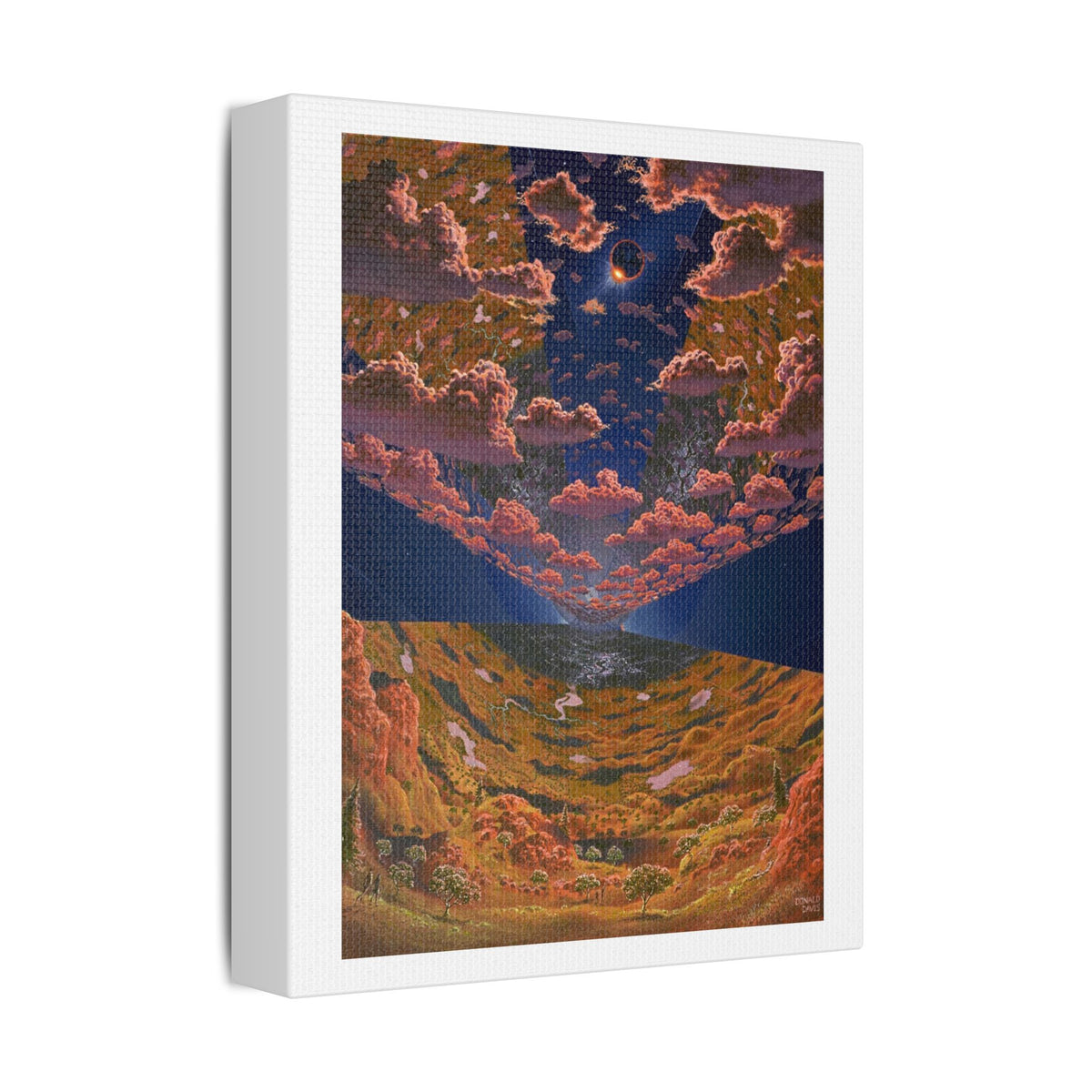 Internal View of the O'Neill Cylinder (2015) Sci-Fi Painting by Don Davis, Art Print on Canvas