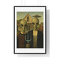 American Gothic Remixed, Midwestern American Aliens 'Designed by AI', Framed Art Print