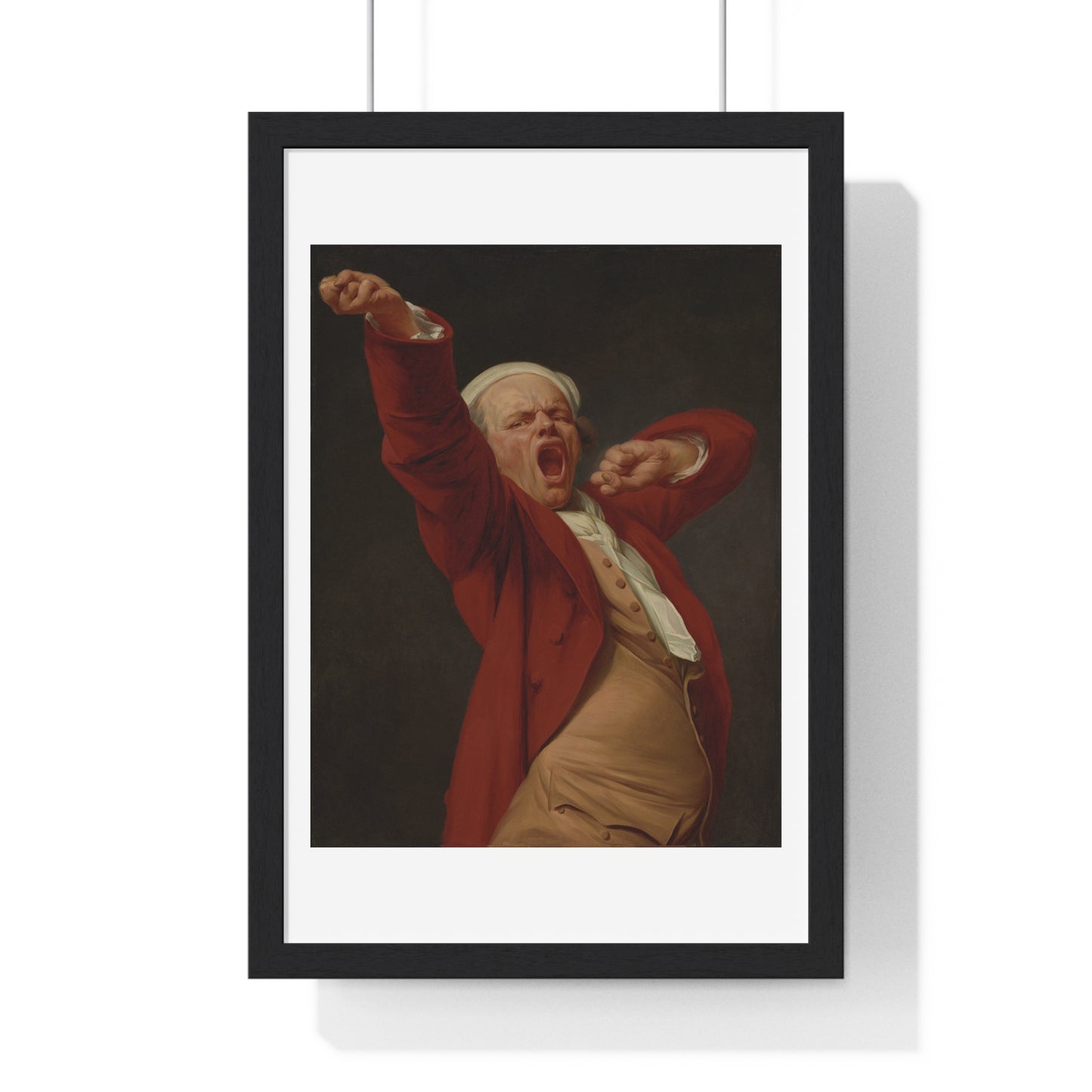 Self-Portrait, Yawning (circa 1783) by Joseph Ducreux, from the Original, Framed Art Print