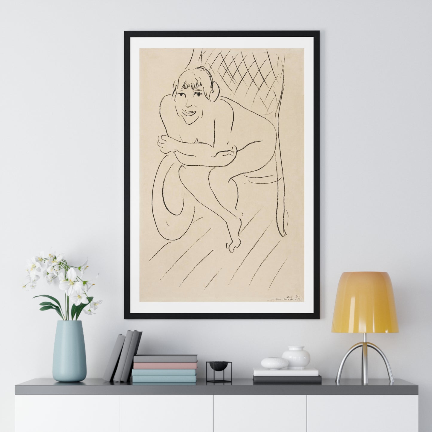 Nude Seated in a Rocking Chair (1914) by Henri Matisse from the Original, Framed Art Print