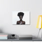 Black is Beautiful Fashion Portrait, Art Print 'Designed by AI', on Satin Canvas