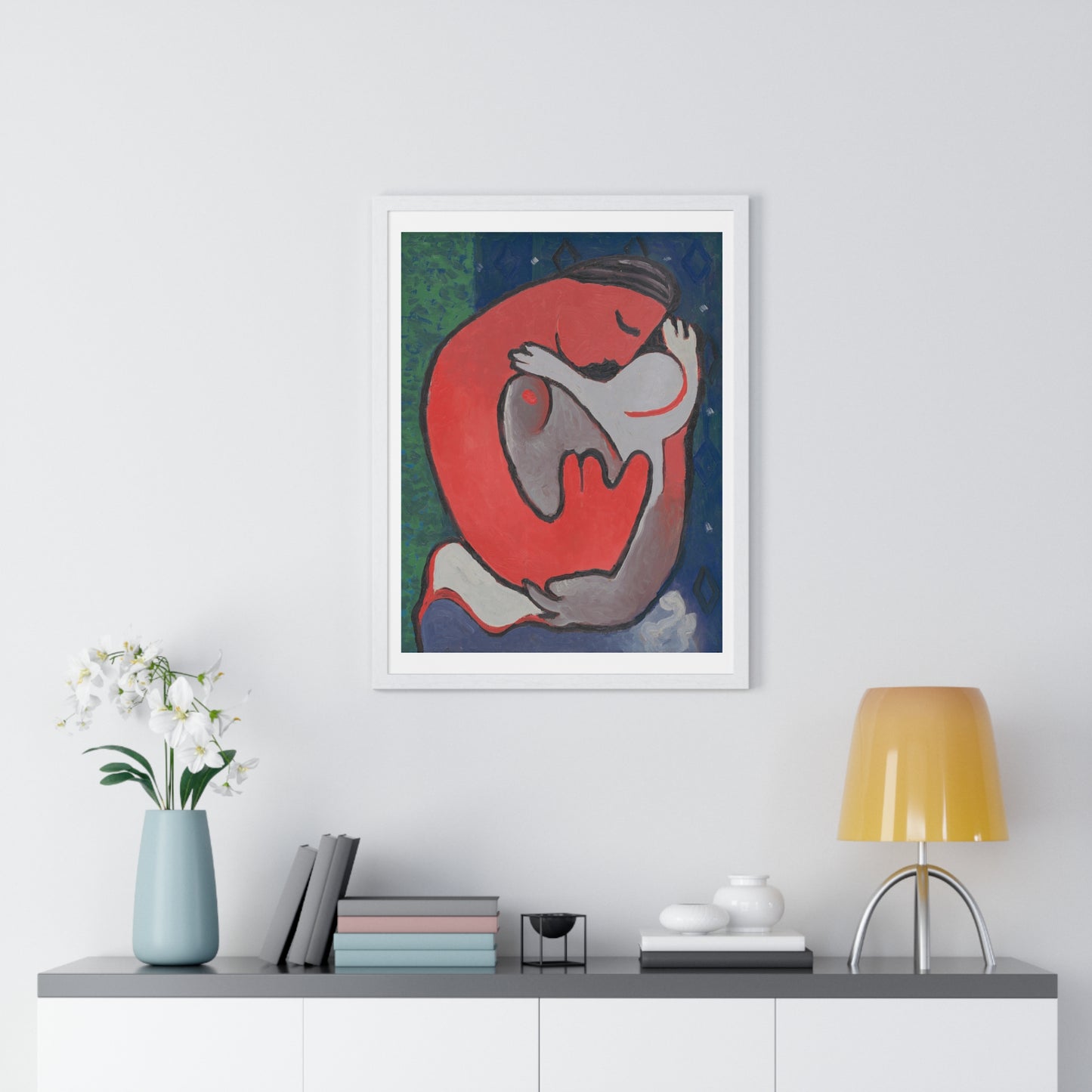 Mother's Embrace (1938) by Mikuláš Galanda, from the Original, Framed Art Print