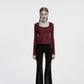 Punk Rave Morrigan Wasteland Tassel Flare Goth Pants in Black