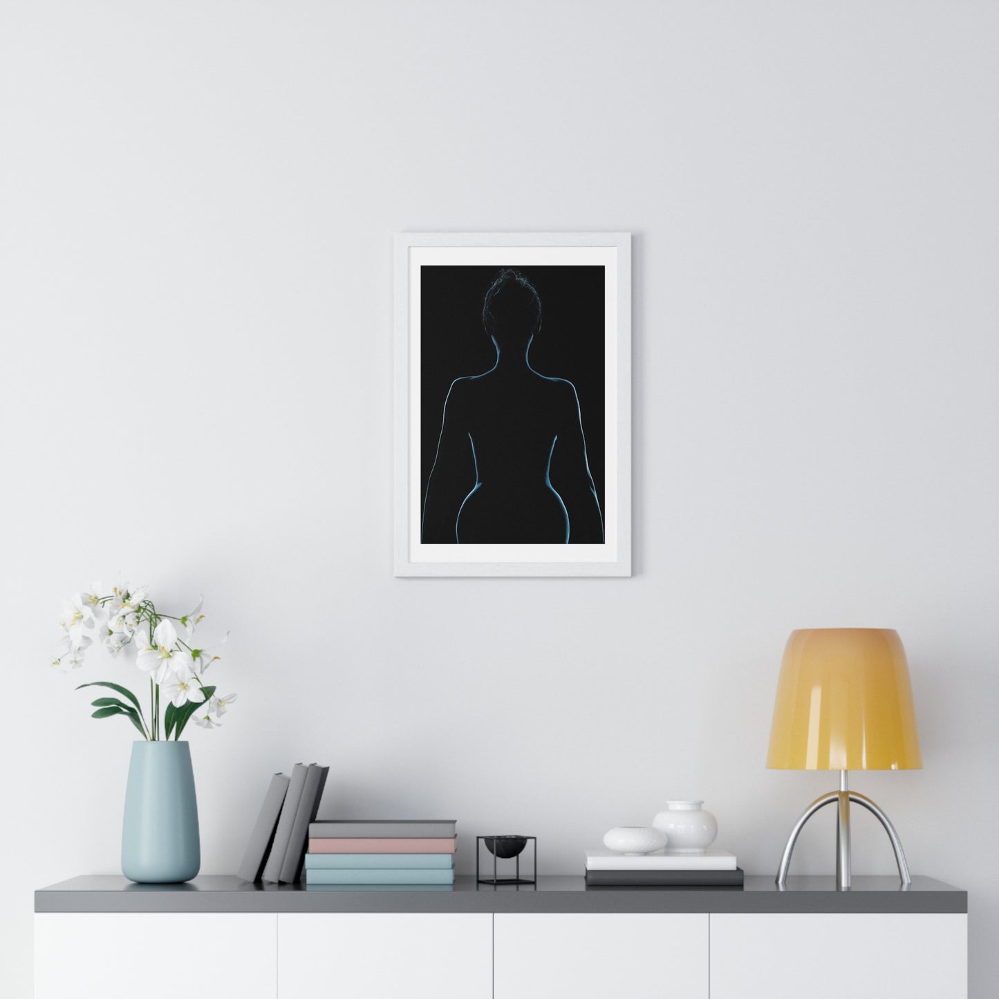 Silhouette of Female Body, Framed Art Print