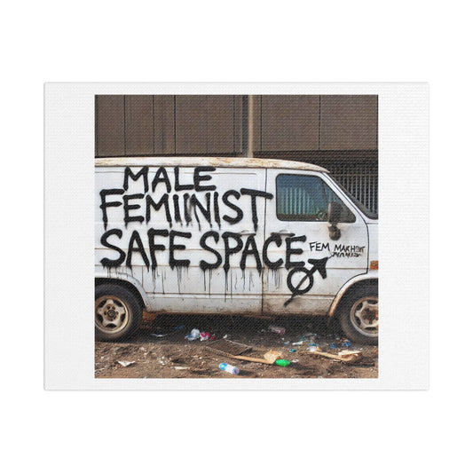 Male Feminist Safe Space Abstract Art 'Designed by AI' Print on Canvas