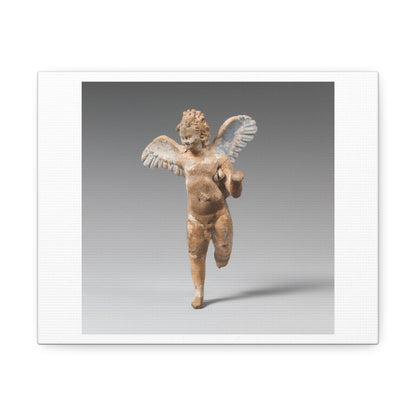 Terracotta Statuette of Eros, from the Original, Art Print on Canvas