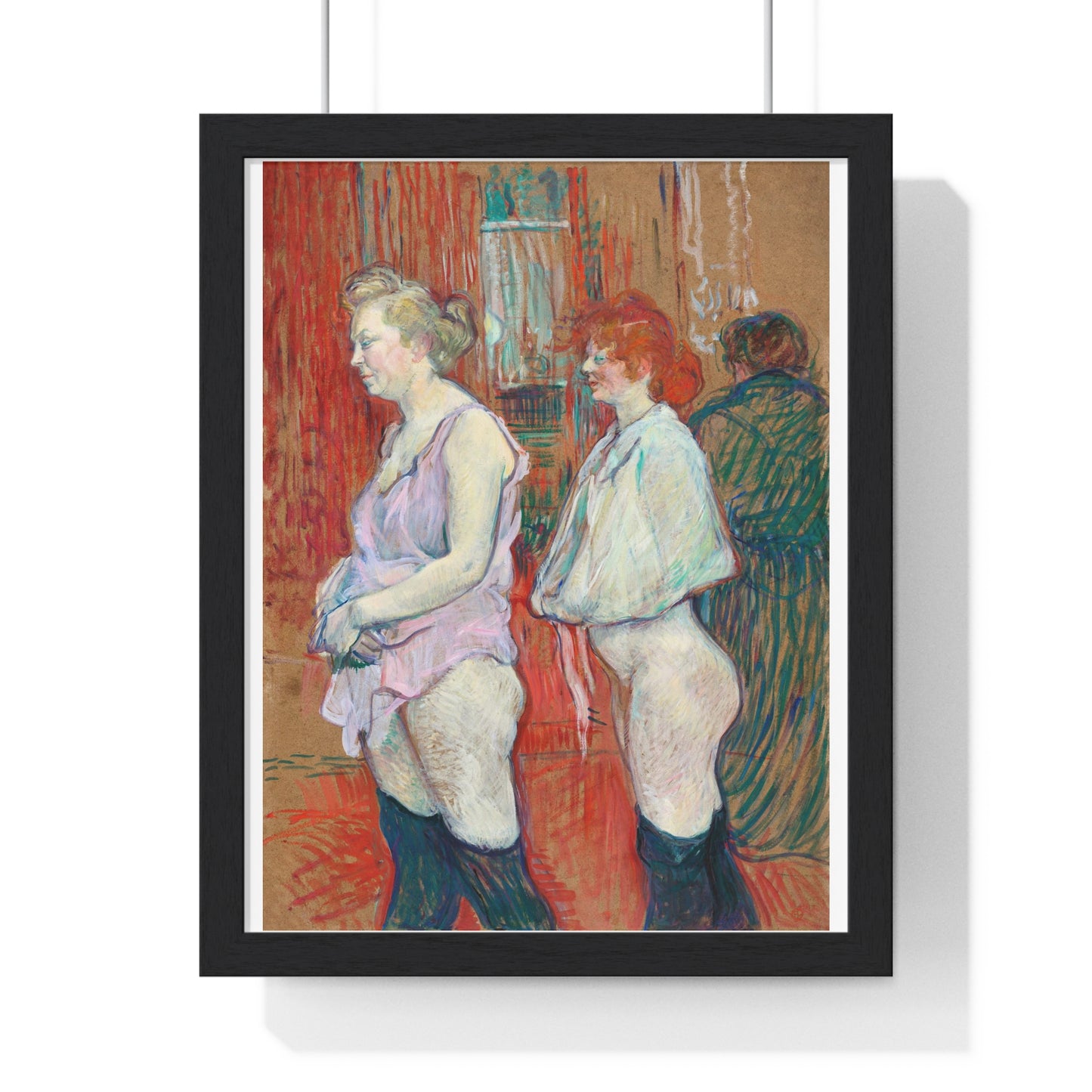 Rue des Moulins: The Medical Inspection (1894) by Henri Toulouse–Lautrec from the Original, Framed Art Print