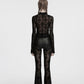Punk Rave Morrigan Cross-Embroidered Mesh Top