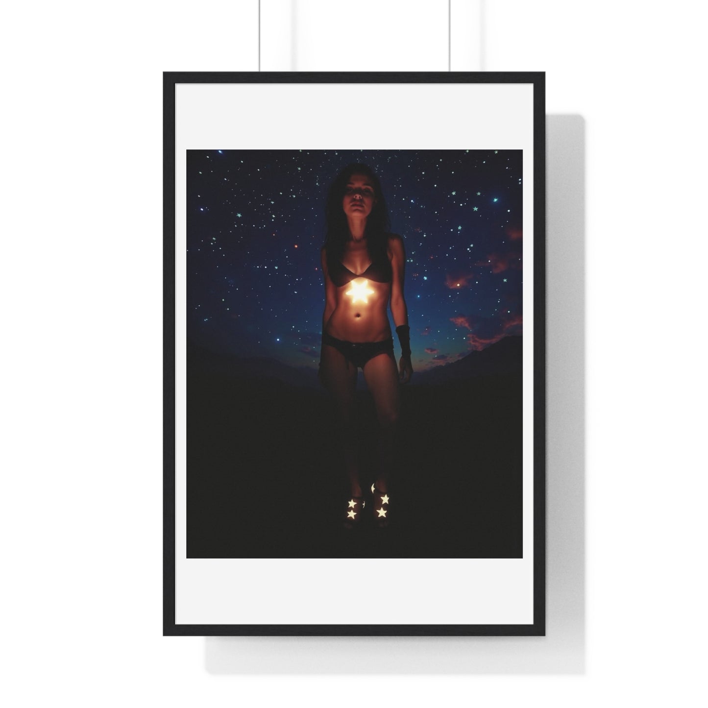 Starseed Woman, Abstract Art 'Designed by AI' Framed Print