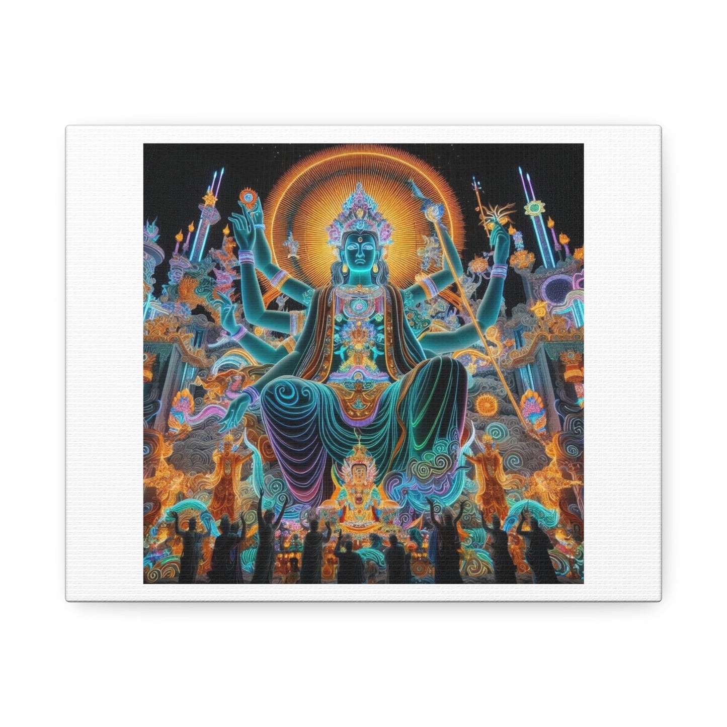 Lord Vishnu, the Preserver God, Protector of the Universe 'Designed by AI' Art Print on Canvas