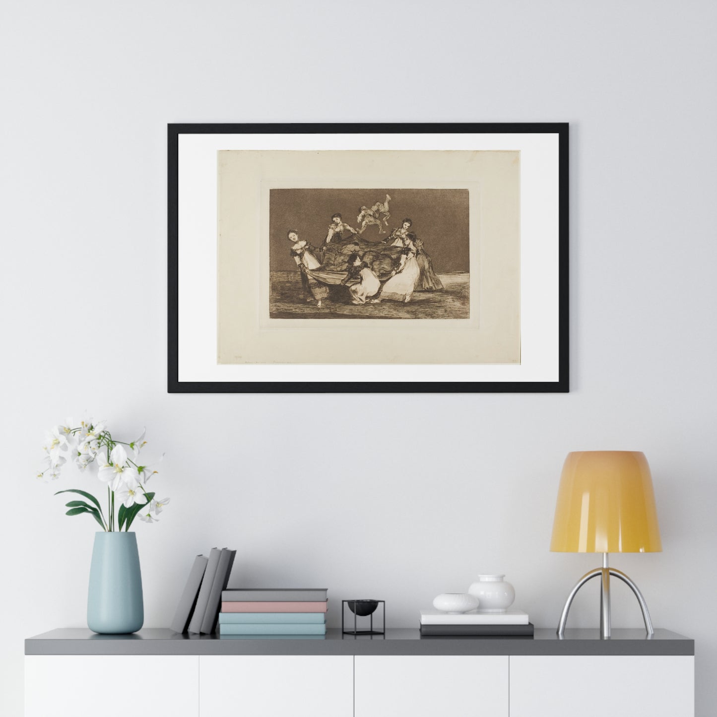 Heavier than a Dead Donkey, from Los Proverbios (1815) by Francisco José de Goya y Lucientes, Framed Print