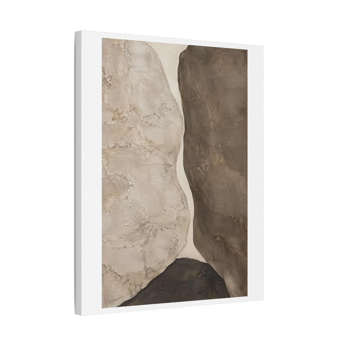 Travertine and Taupe Monoliths, Decor Art Print on Satin Canvas, Stretched
