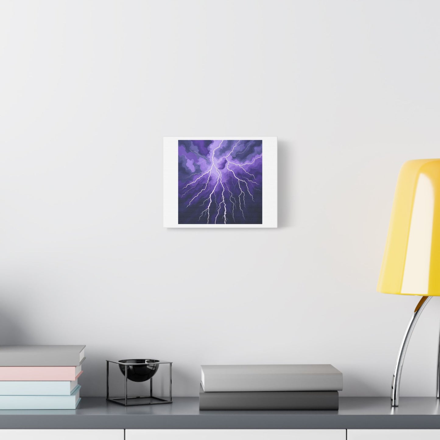 Thunderstorm Captured in Bold Strokes of Purple and Grey: Chaos and Beauty Collide 'Designed by AI', Art Print on Canvas