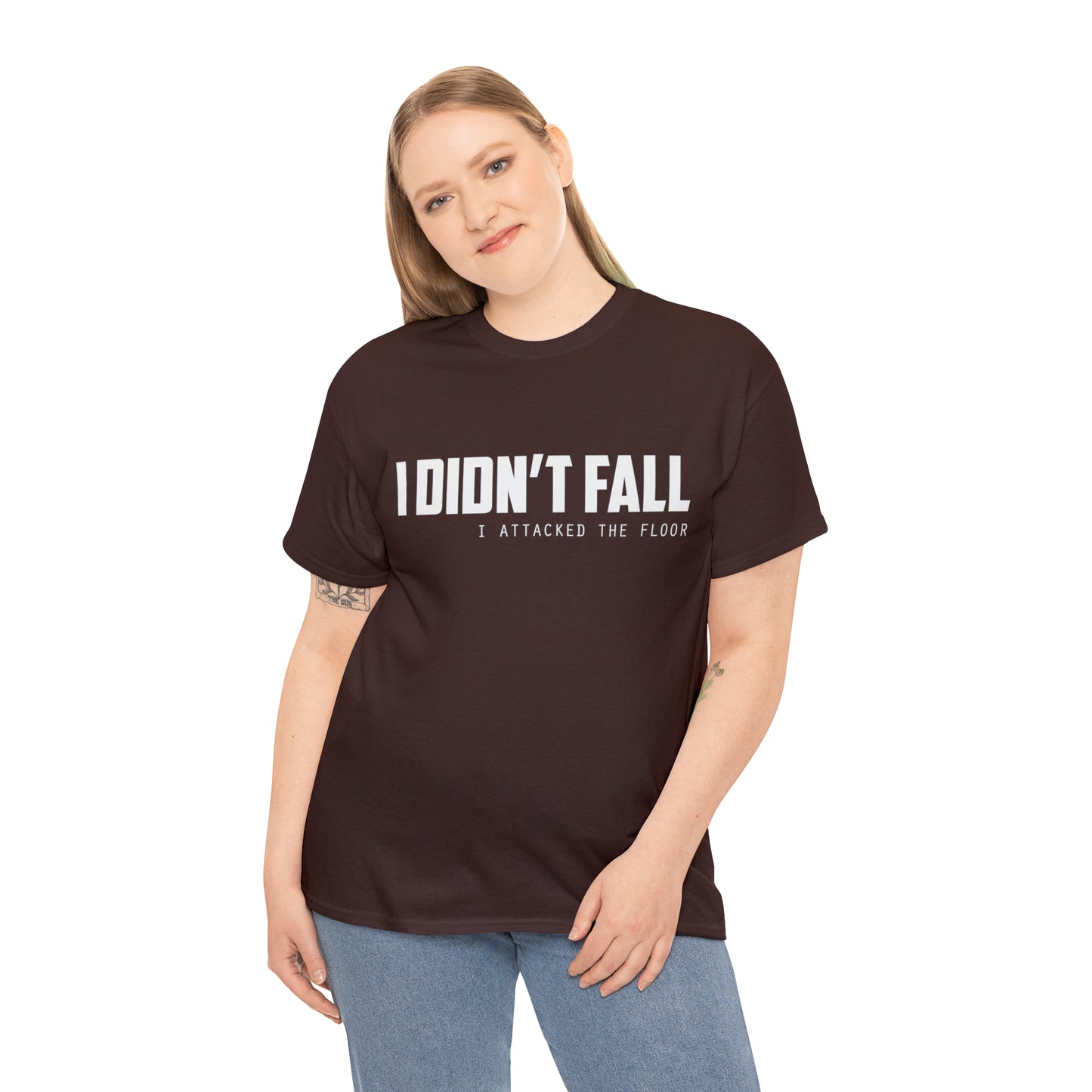 I Didn't Fall, I Attacked The Floor Funny T-Shirt Party Festival Gift