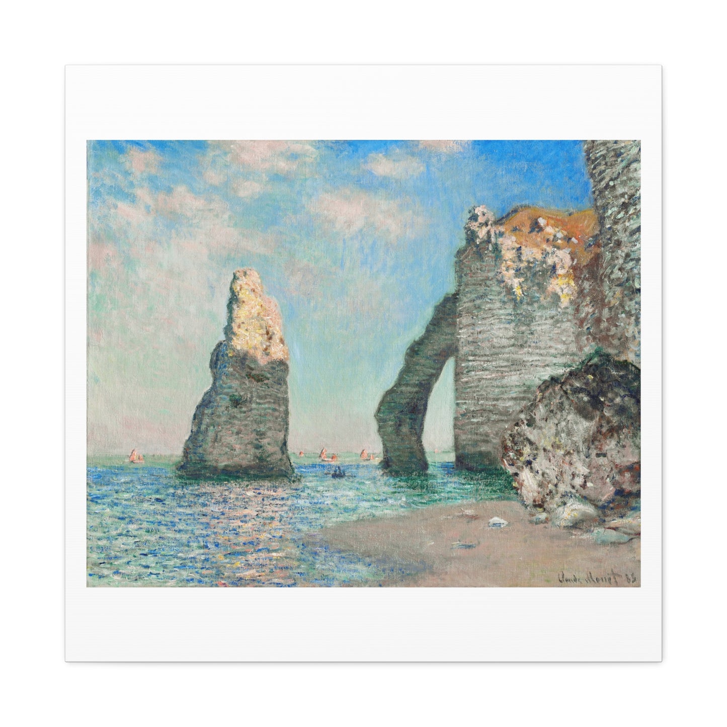 The Cliffs at Étretat (1885) by Claude Monet, from the Original, Art Print on Canvas