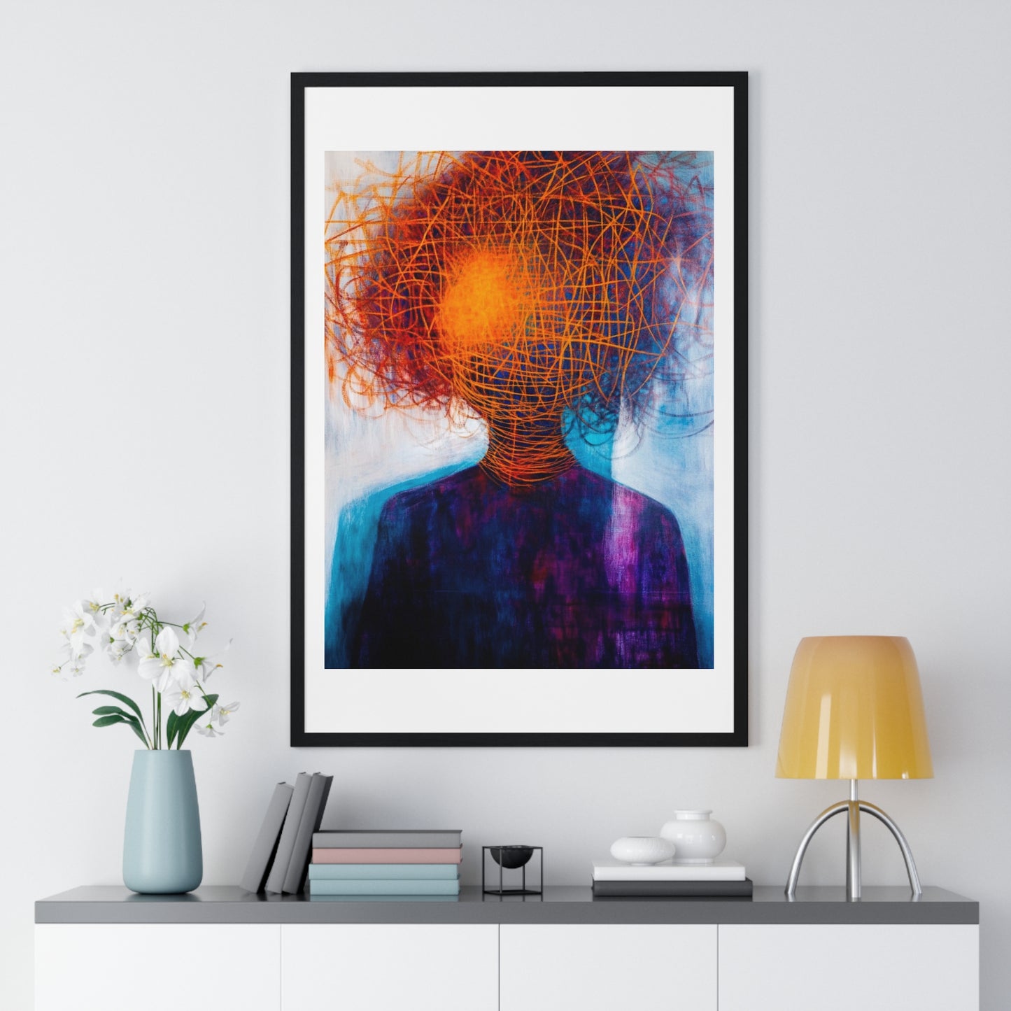 A Mind Adrift II, Abstract Art 'Designed by AI', Framed Print