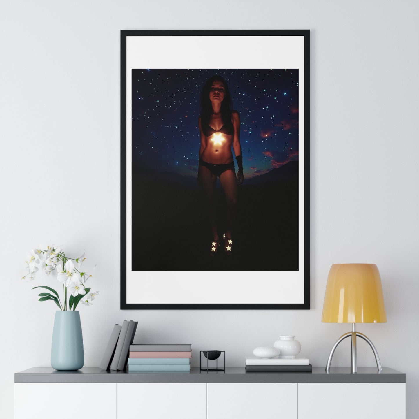 Starseed Woman, Abstract Art 'Designed by AI' Framed Print