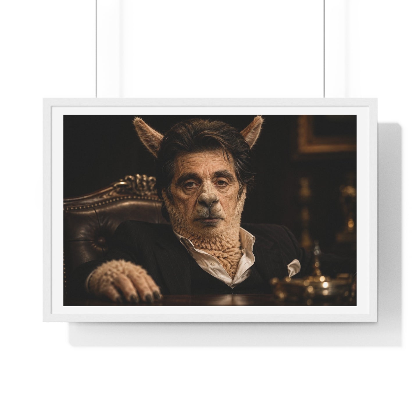 Alpaca Cino 'Designed by AI' Large Wall Art, Framed Print