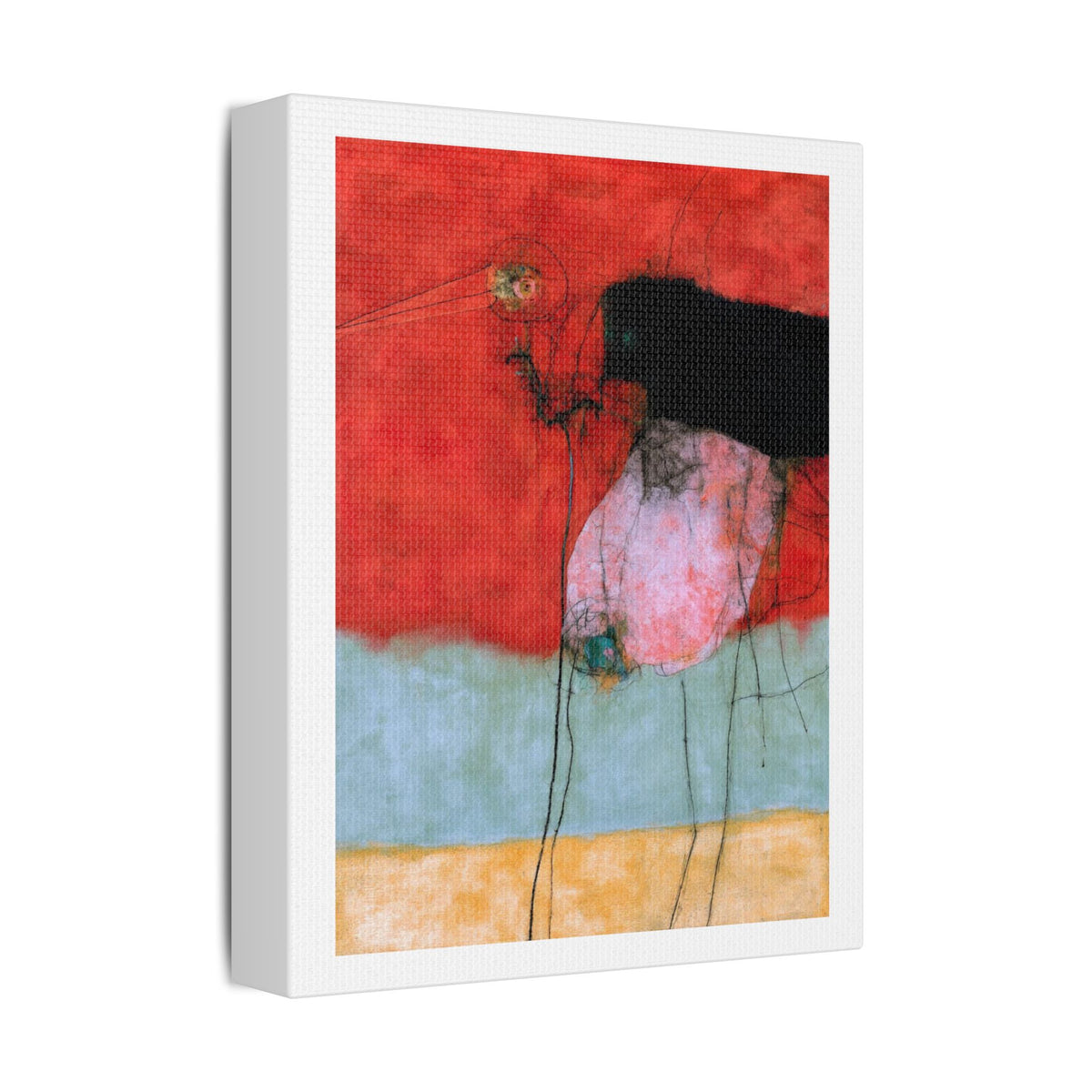 Bird, Neo-Surrealism, Art Print on Satin Canvas, Stretched