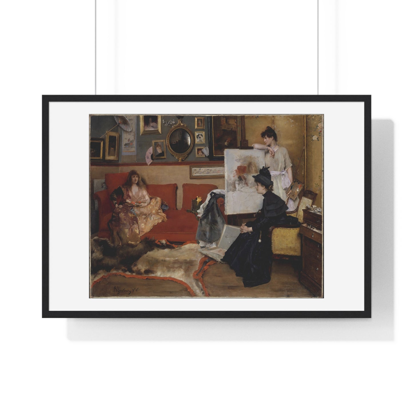 In the Studio (1888) by Alfred Stevens, from the Original, Framed Art Print