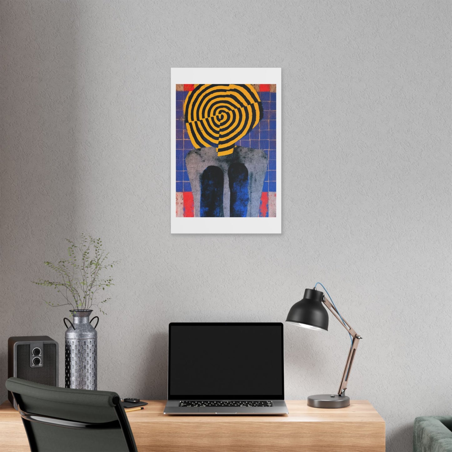 Woman Portrait from Behind, Bold Decor Art 'Designed by AI' Canvas Print