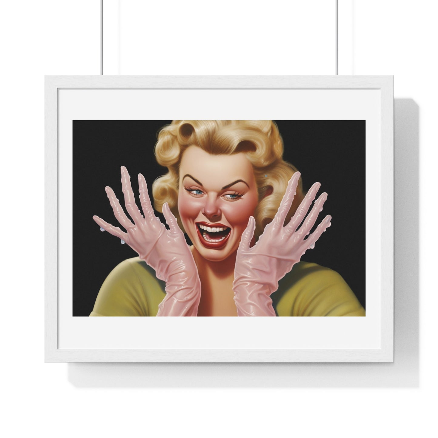 Hands That Do Dishes, Americana Art 'Designed by AI' Framed Print