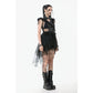 Dark in Love Seraphina Tiered Mesh and Ruffle Goth Gown