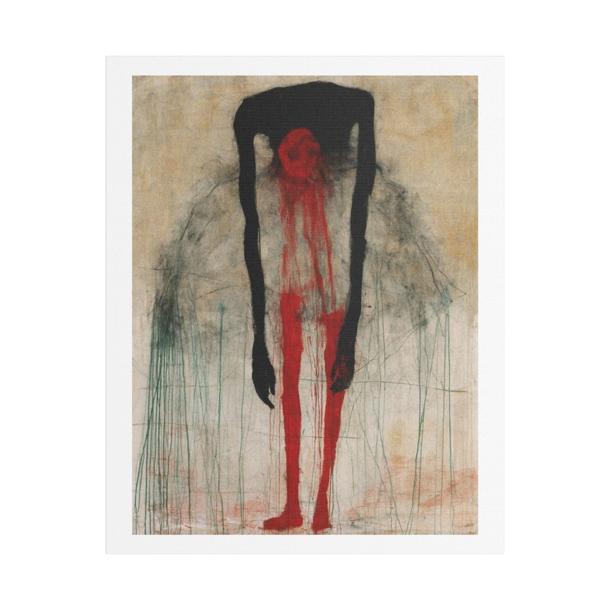 Ballerina, Neo-Surrealism, Art Print on Satin Canvas, Stretched