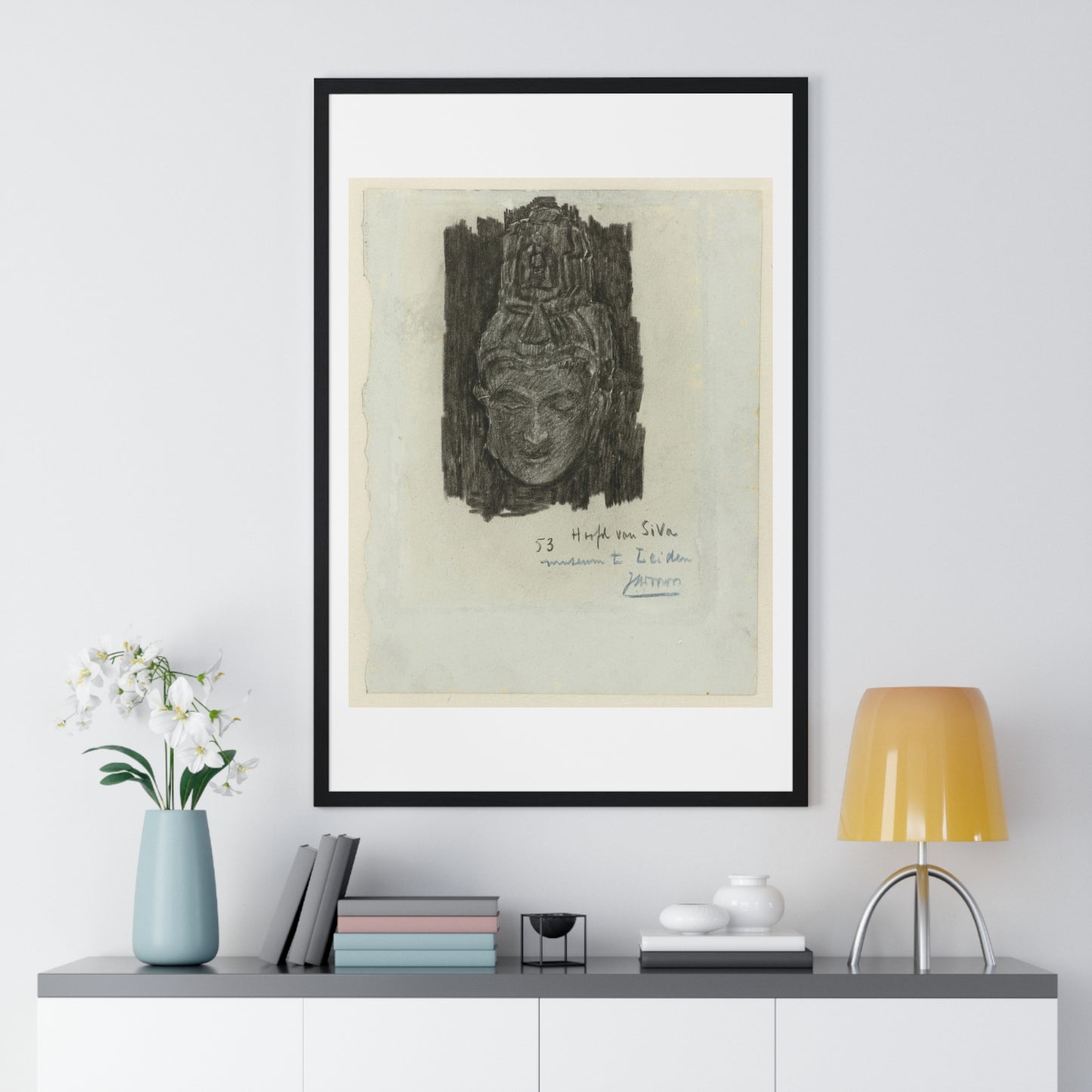 Study of Head of Shiva in the Museum of Ethnology in Leiden (1868–1928) by Jan Toorop, from the Original, Framed Print