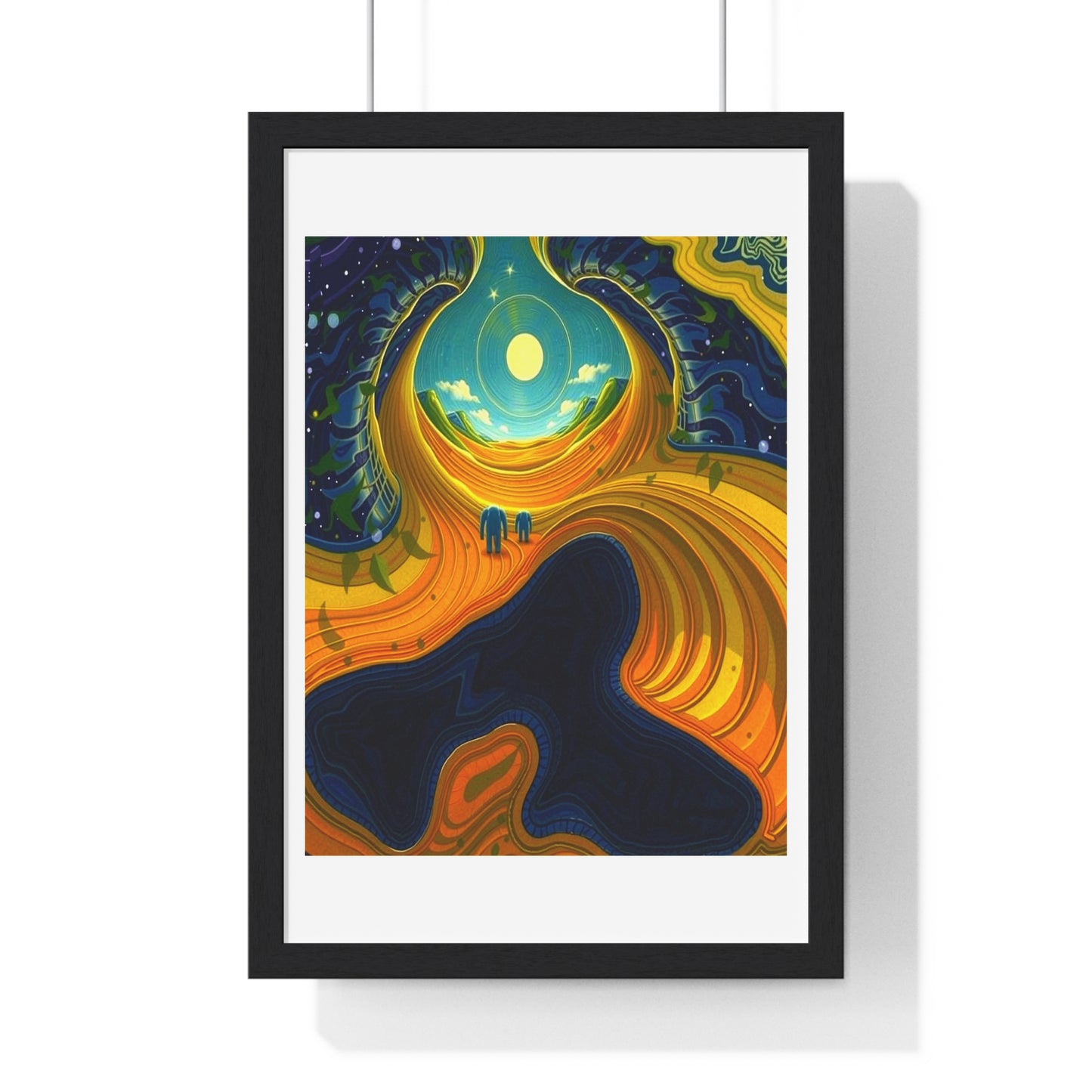 Approaching the Event Horizon, Abstract Art 'Designed by AI' Framed Print