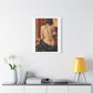 Textured Tapestry Portrait from Behind, Art Print on Satin Canvas, Stretched