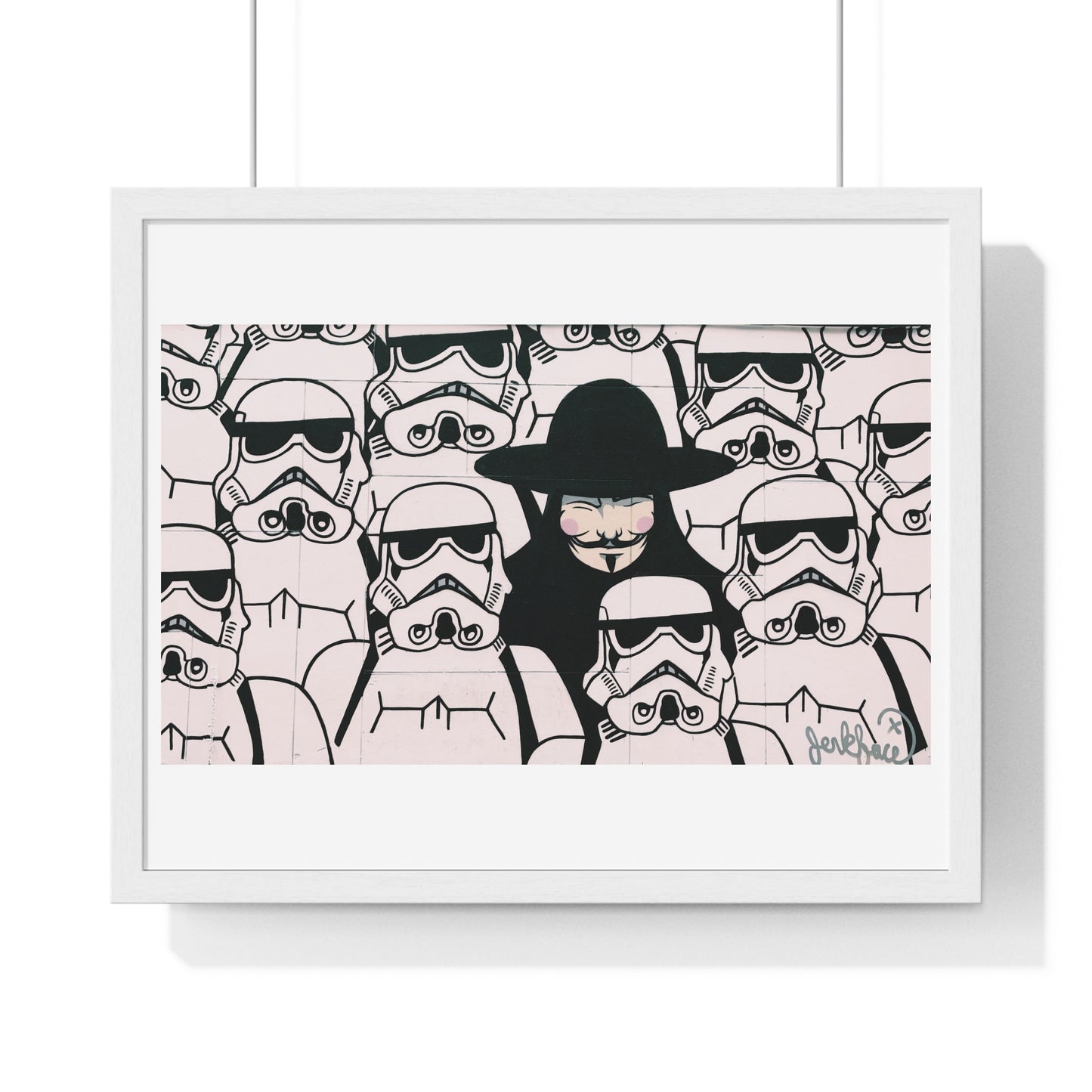 Mural Art: Stormtroopers and Vendetta Character (2017) from the Original, Framed Print