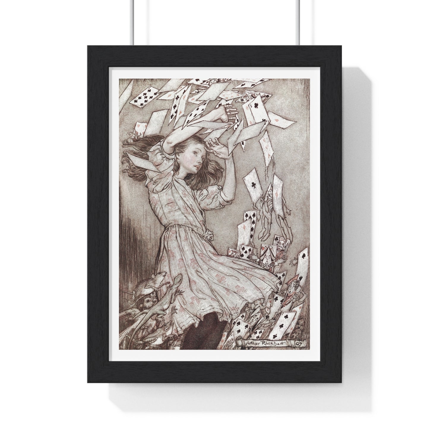 Alice's Adventures in Wonderland (1907) by Arthur Rackham, from the Original, Wooden Framed Print