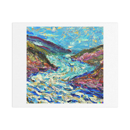 Abstract Oil Painting of a River 'Designed by AI' Art Print on Canvas