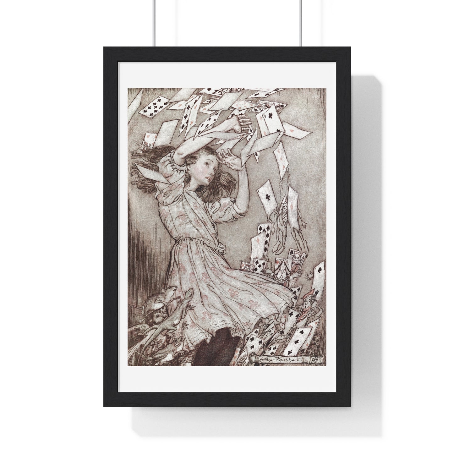 Alice's Adventures in Wonderland (1907) by Arthur Rackham, from the Original, Wooden Framed Print