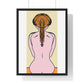 Woman From the Rear, Pencil Sketch 'Designed by AI', Framed Art Print