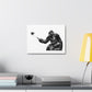 Gorilla with Selfie Stick, Absudist Art Print on Satin Canvas