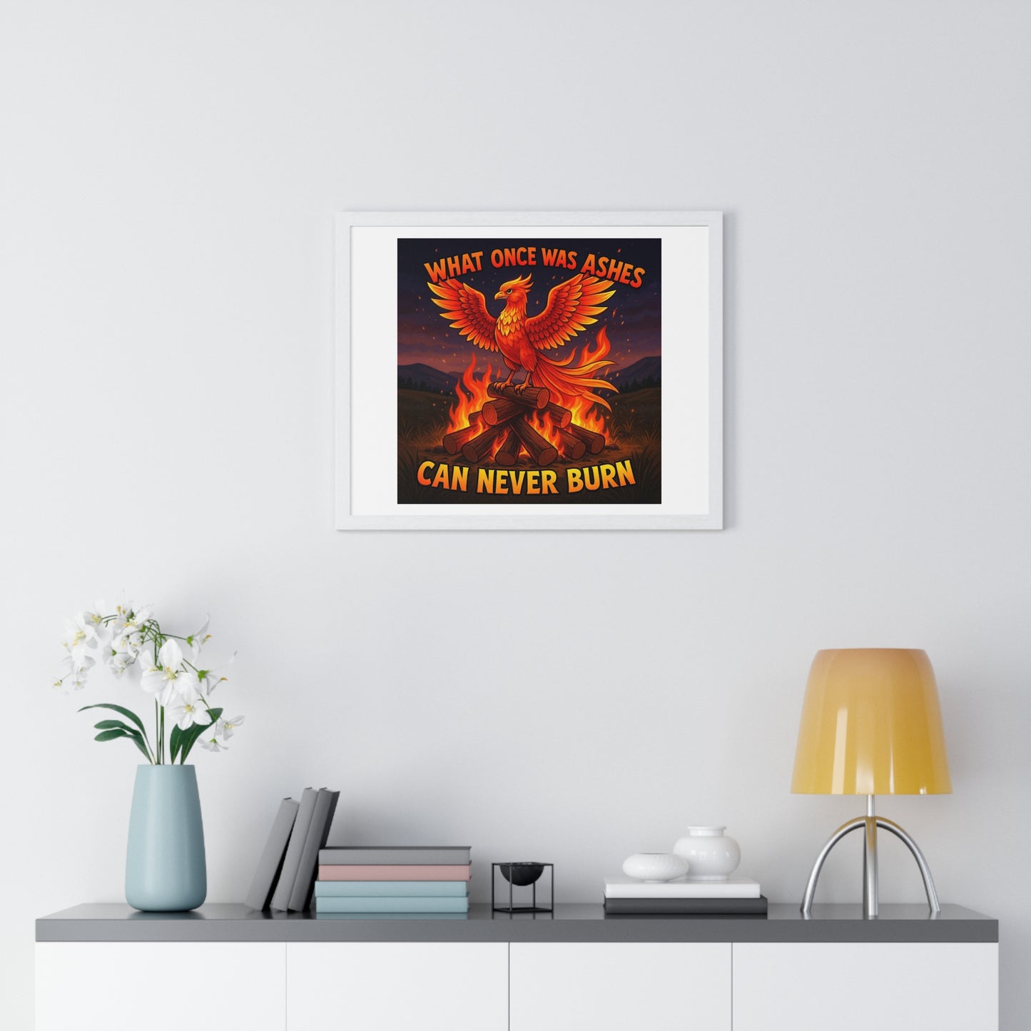 What Once Was Ashes, Can Never Burn, Cartoon Art, Framed Print