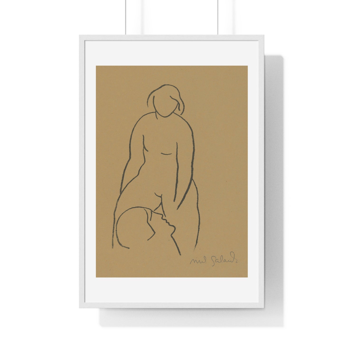 Lovers IV (1925) by Mikuláš Galanda, from the Original, Framed Art Print