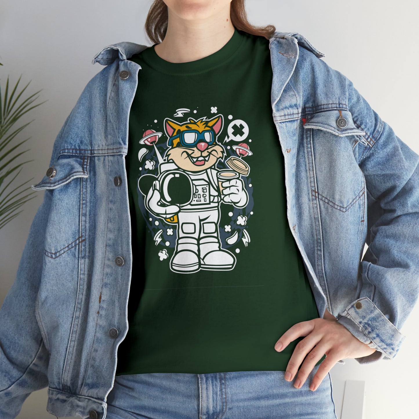 Leopard Astronaut Cartoon T-Shirt